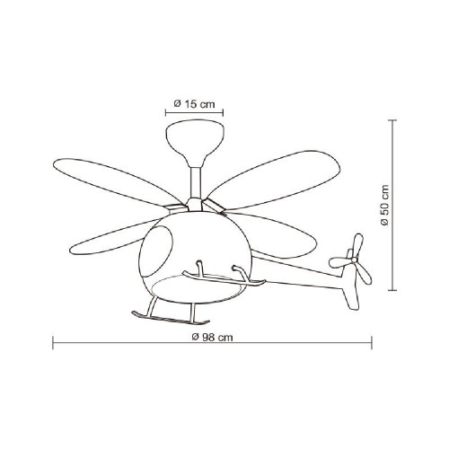 FAN VENTILATION WITH LIGHT  PRCF-80679 98cm KIDS SERIES